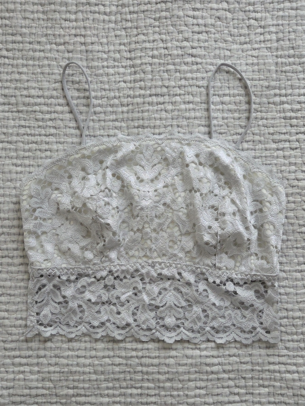 Lace Bandeau Bralette - White